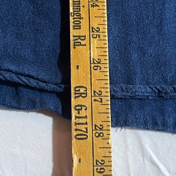 Woolrich Mens Long Sleeve Button Up Shirt Blue Chambray Cotton XXL - Picture 7 of 7